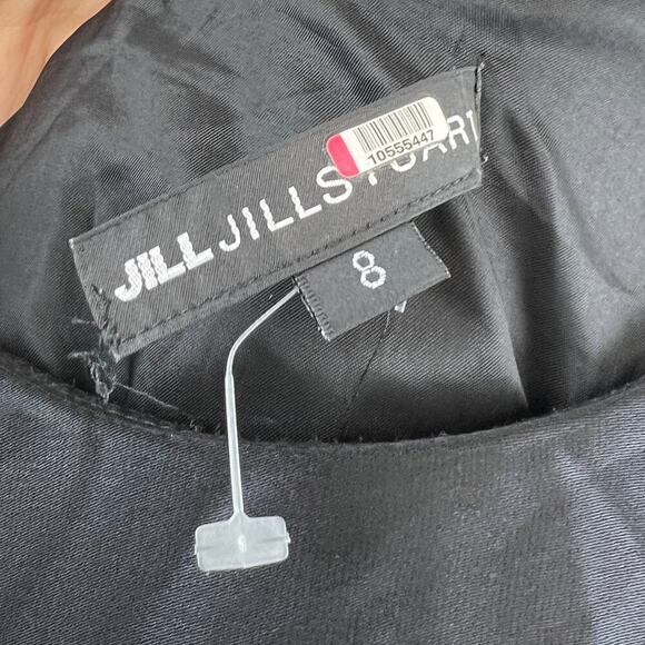 Jill Stuart Black Crepe Satin Ruffle Asymmetrical Neckline Jumpsuit Size 8 - Picture 7 of 12